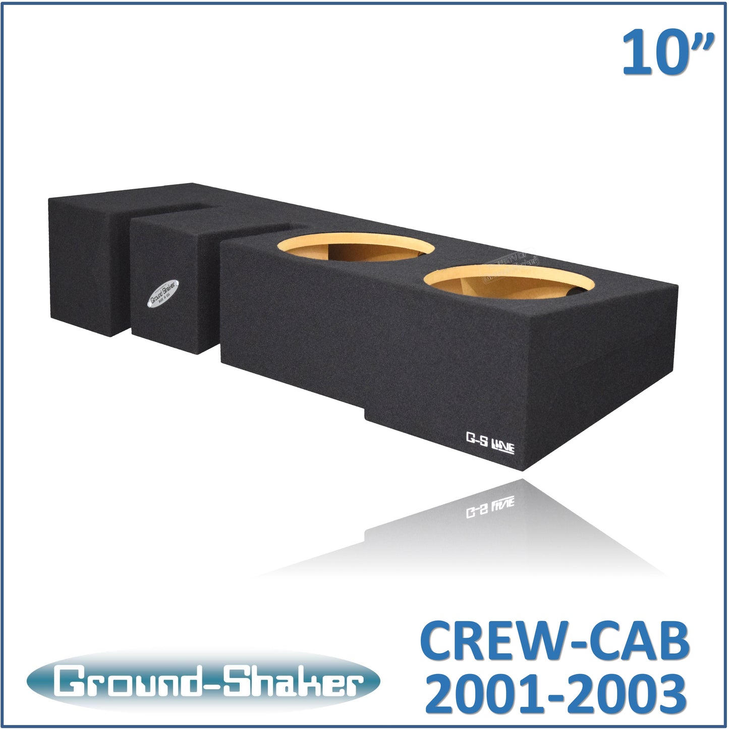 BLACK 10" DUAL SEALED SUB BOX, FITS 01-03 FORD F-150 CREW-CAB