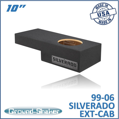 BLACK 10" SINGLE SEALED SUB BOX, FITS 99-06 & 07 CLASSIC CHEVY SILVERADO EXT-CAB
