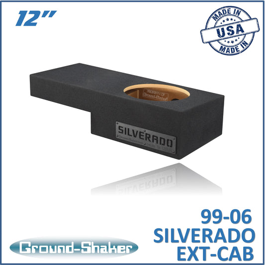 BLACK 12" SINGLE SEALED SUB BOX, FITS 99-06 & 07 CLASSIC CHEVY SILVERADO EXT-CAB