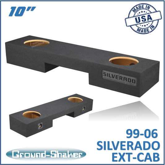 BLACK 10" DUAL SEALED SUB BOX, FITS 99-06 & 07 CLASSIC CHEVY SILVERADO EXT-CAB