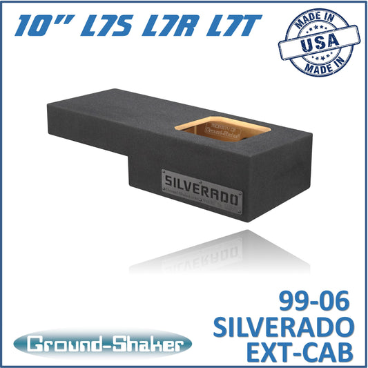 BLACK 10" SINGLE SEALED SOLOBARIC SUB BOX, FITS 99-06 & 07 CLASSIC CHEVY SILVERADO EXT-CAB