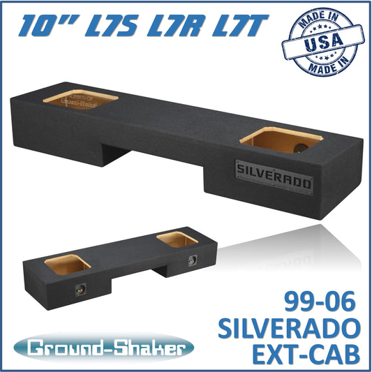 BLACK 10" DUAL SEALED SOLOBARIC SUB BOX, FITS 99-06 & 07 CLASSIC CHEVY SILVERADO EXT-CAB