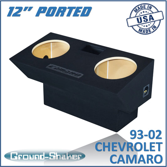 BLACK 12" DUAL PORTED SUB BOX, FITS 93-02 CHEVY CAMARO