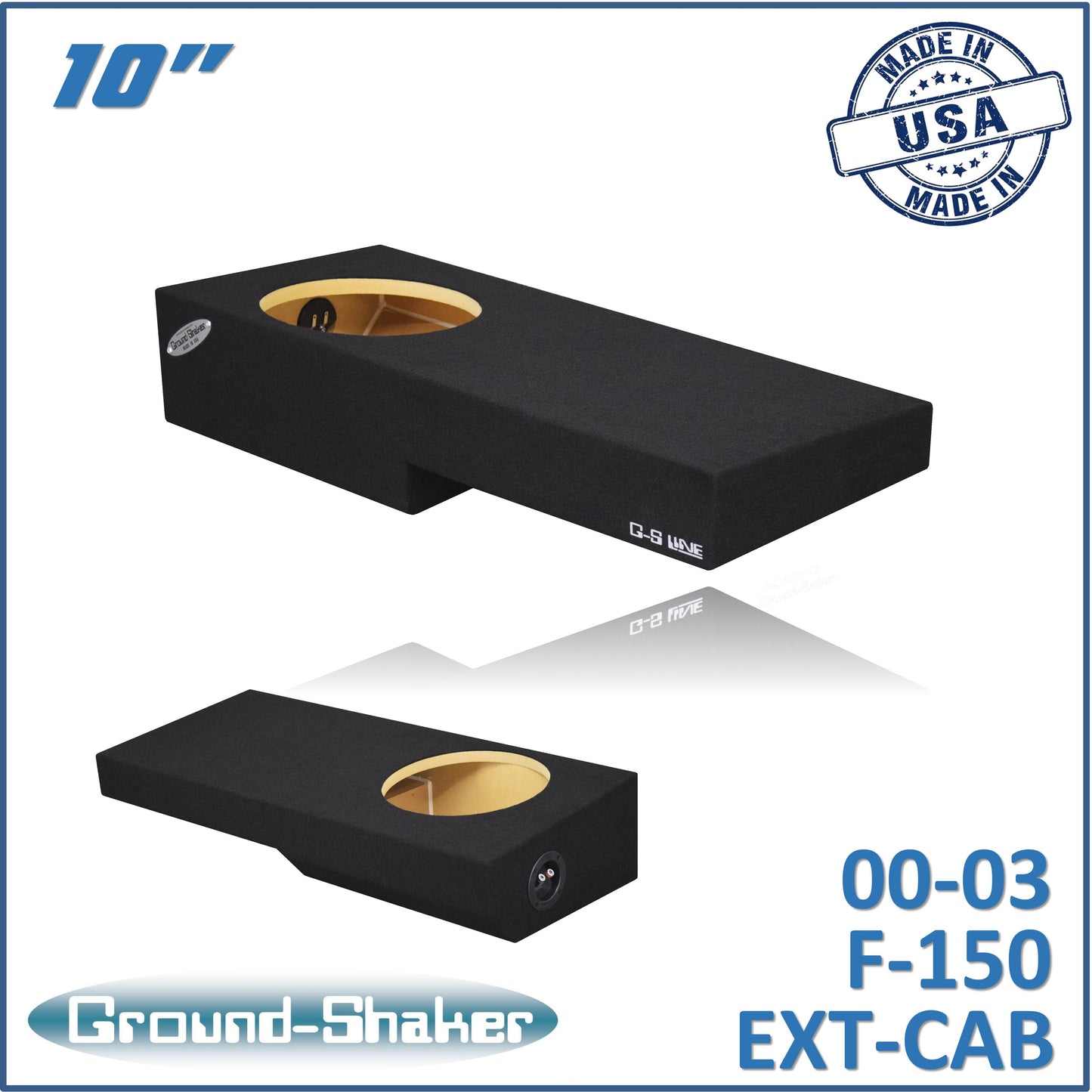 BLACK 10" SINGLE SEALED SUB BOX, FITS 00-03 FORD F-150 EXT-CAB