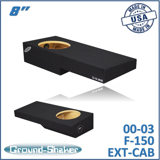 BLACK 8" SINGLE SEALED SUB BOX, FITS 00-03 FORD F-150 EXT-CAB
