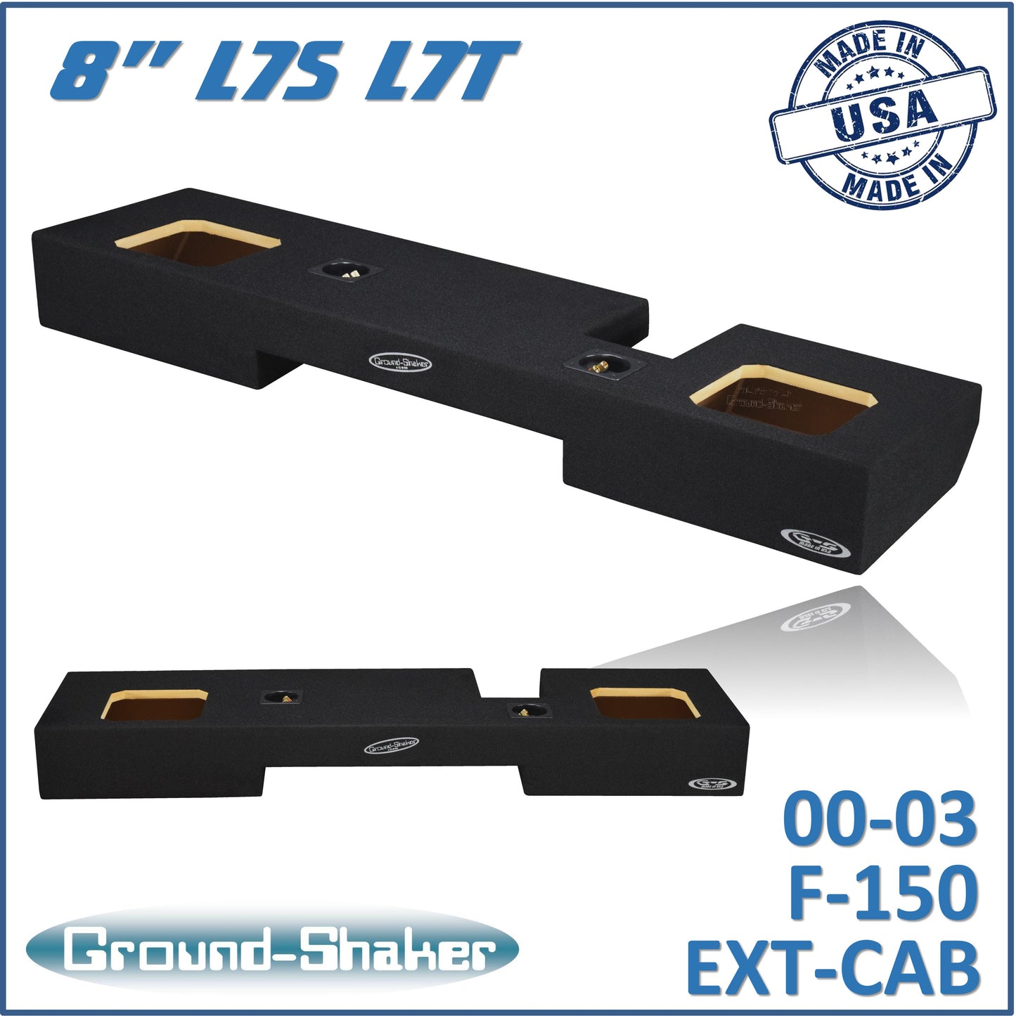 BLACK 8" DUAL SEALED SOLOBARIC SUB BOX, FITS 00-03 FORD F-150 EXT-CAB