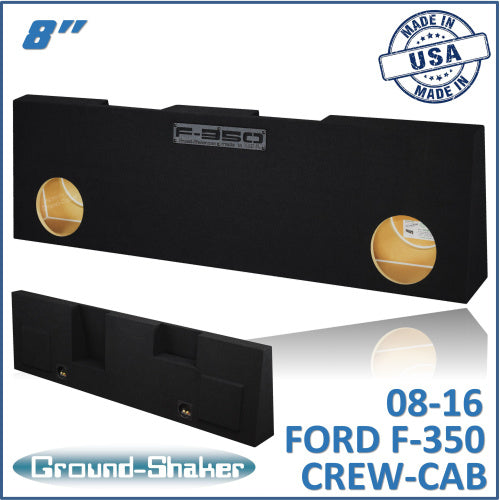 BLACK 8" DUAL SEALED SUB BOX, FITS 08-16 FORD F-350 CREW-CAB