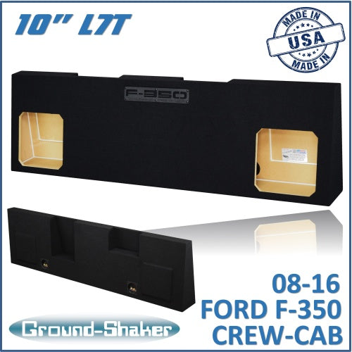 BLACK 10" DUAL SEALED SOLOBARIC SUB BOX, FITS 08-16 FORD F-350 CREW-CAB