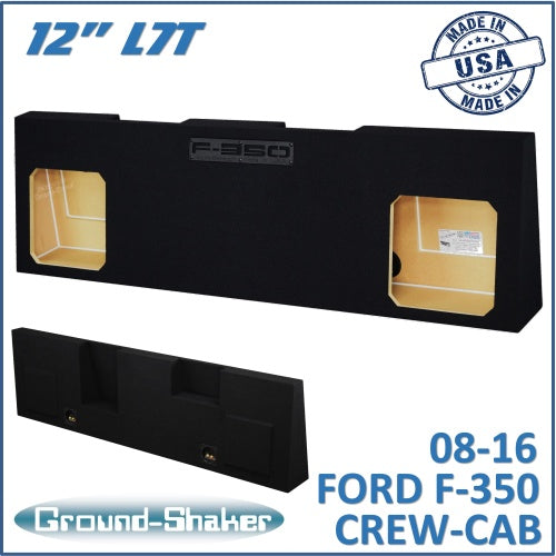BLACK 12" DUAL SEALED SOLO-BARIC SUB BOX, FITS 08-16 FORD F-350 CREW-CAB