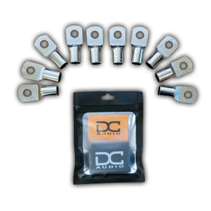 DC Audio 1/0 Gauge Tinned Copper Ring Terminals w/ Heat Shrink Tubing - 10 Pack