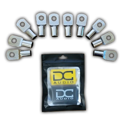 DC Audio 1/0 Gauge Tinned Copper Ring Terminals w/ Heat Shrink Tubing - 10 Pack