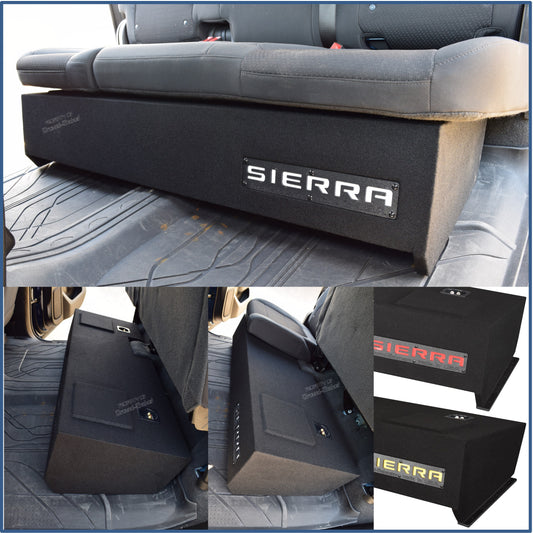 BLACK 10" L7T DUAL SEALED SUB BOX, FITS 19-26 GMC SIERRA DOUBLE & CREW-CAB