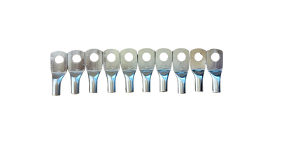 DC Audio 8AWG-6mm Holes Tinned Copper Ring Terminals w/ Heat Shrink Tubing - 10 Pack