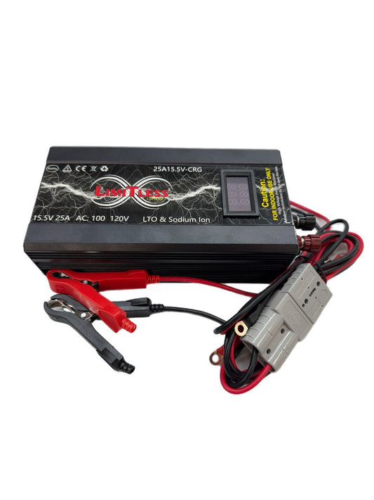 Limitless Lithium 25A 15.5V Charger / Power Supply with LED Screen