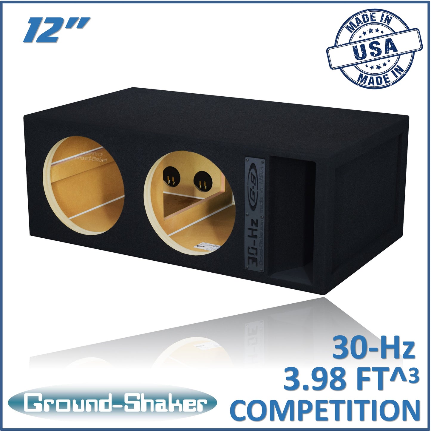 BLACK 12" 30-Hz DUAL COMPETITION PORTED SUB BOX