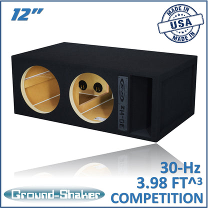 BLACK 12" 30-Hz DUAL COMPETITION PORTED SUB BOX