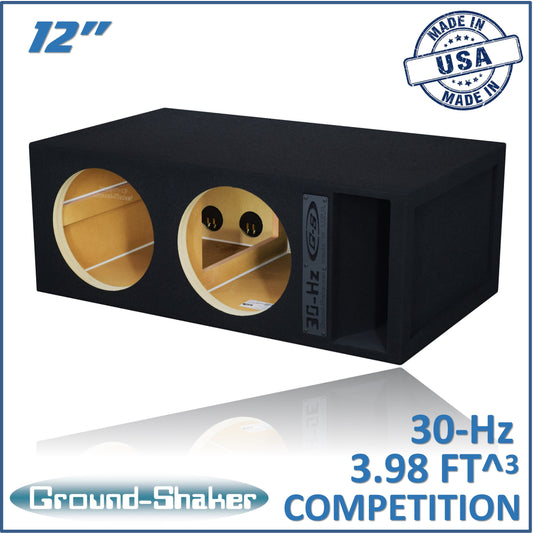 BLACK 12" 30-Hz DUAL COMPETITION PORTED SUB BOX