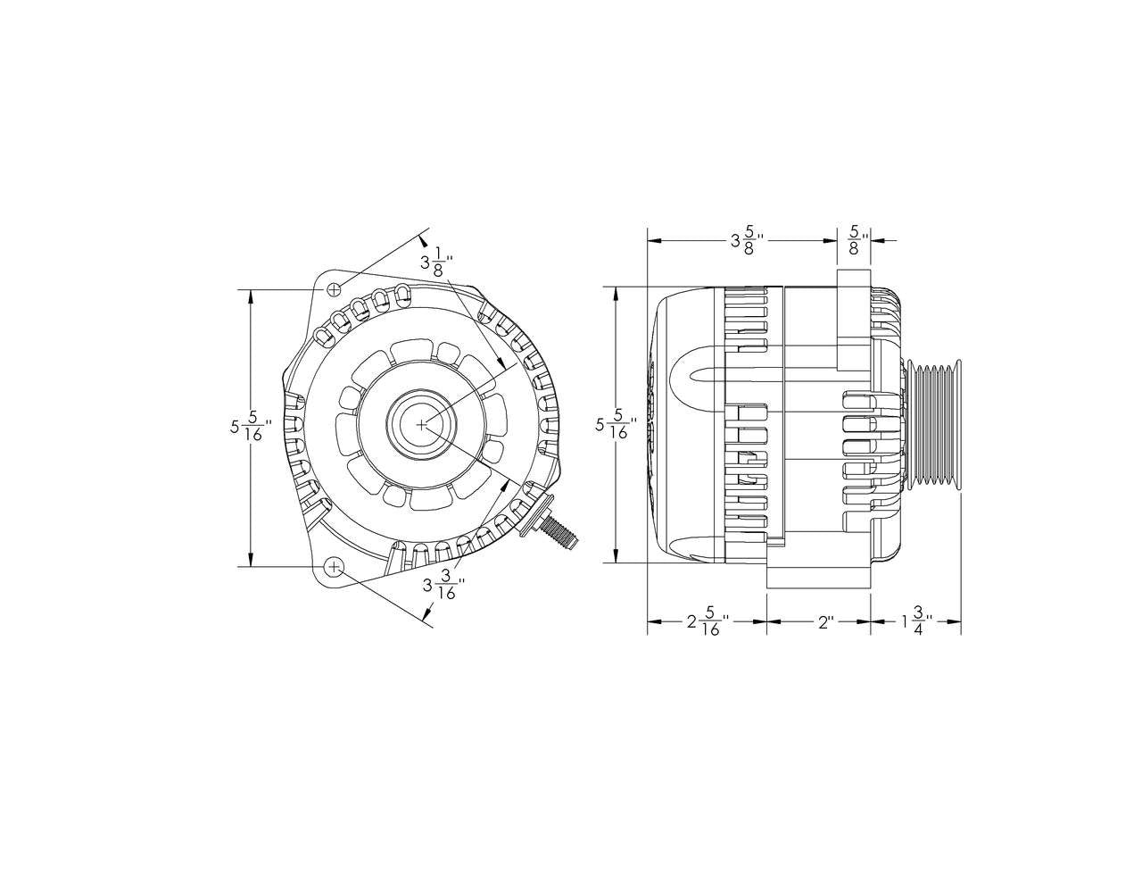 Chevy Astro Van 6 Phase 87-95 320 amp alternator Polished