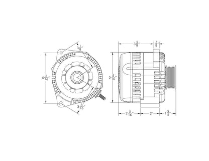 Chevy Astro Van 6 Phase 87-95 320 amp alternator Polished