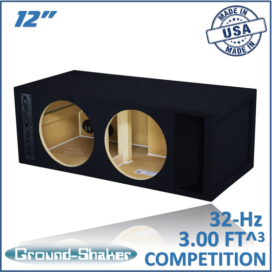 BLACK 12" DUAL COMPETITION 32-Hz PORTED SUB BOX