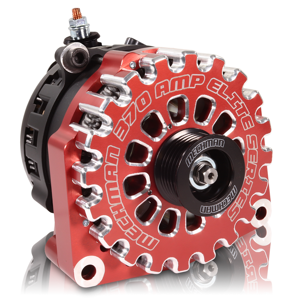 GM Truck 6.6L Diesel 370a Billet Alternator Red