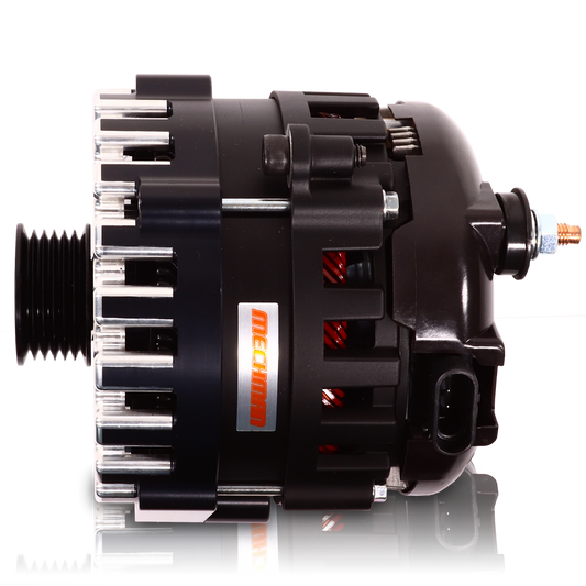 Chevy 6 Phase 87-95 370 amp Elite series alternator Black