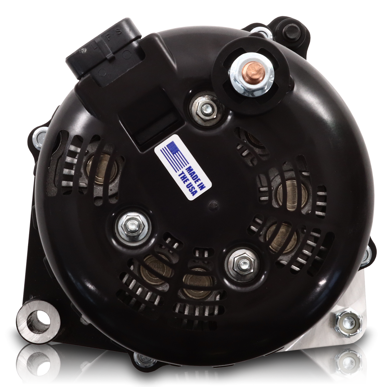 Chevy 6 Phase 87-95 370 amp Elite series alternator Black