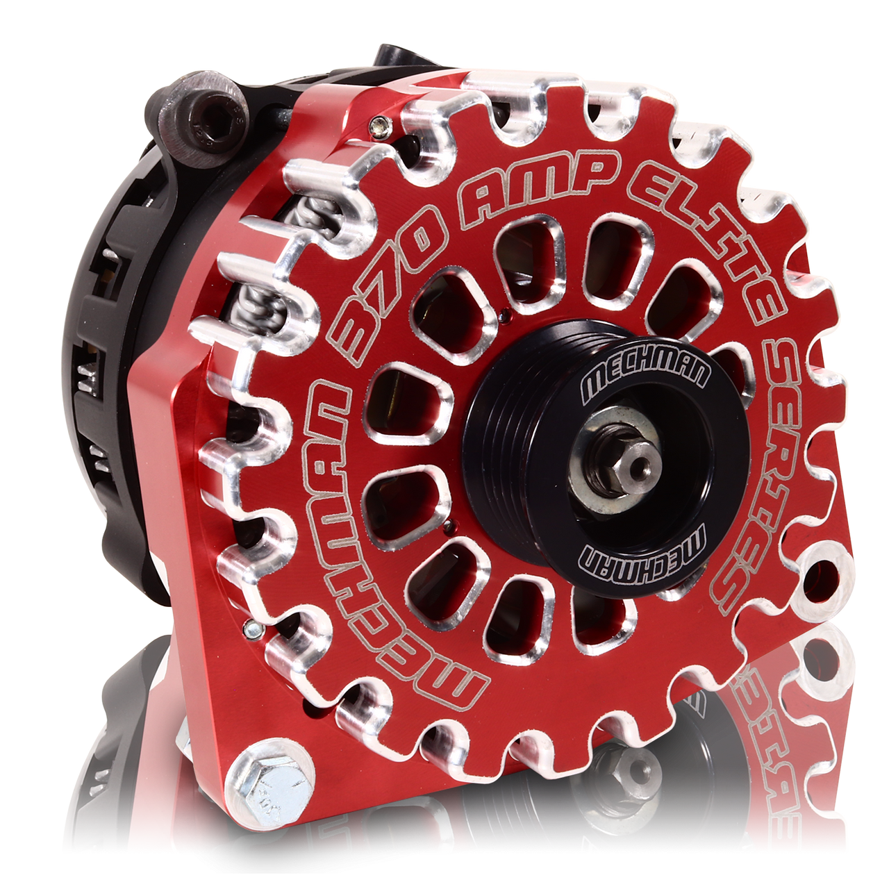 Chevy 6 Phase 87-95 370 amp Elite series alternator Red