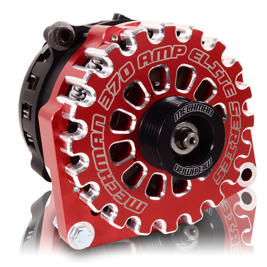 Chevy 6 Phase 87-95 370 amp Elite series alternator Red