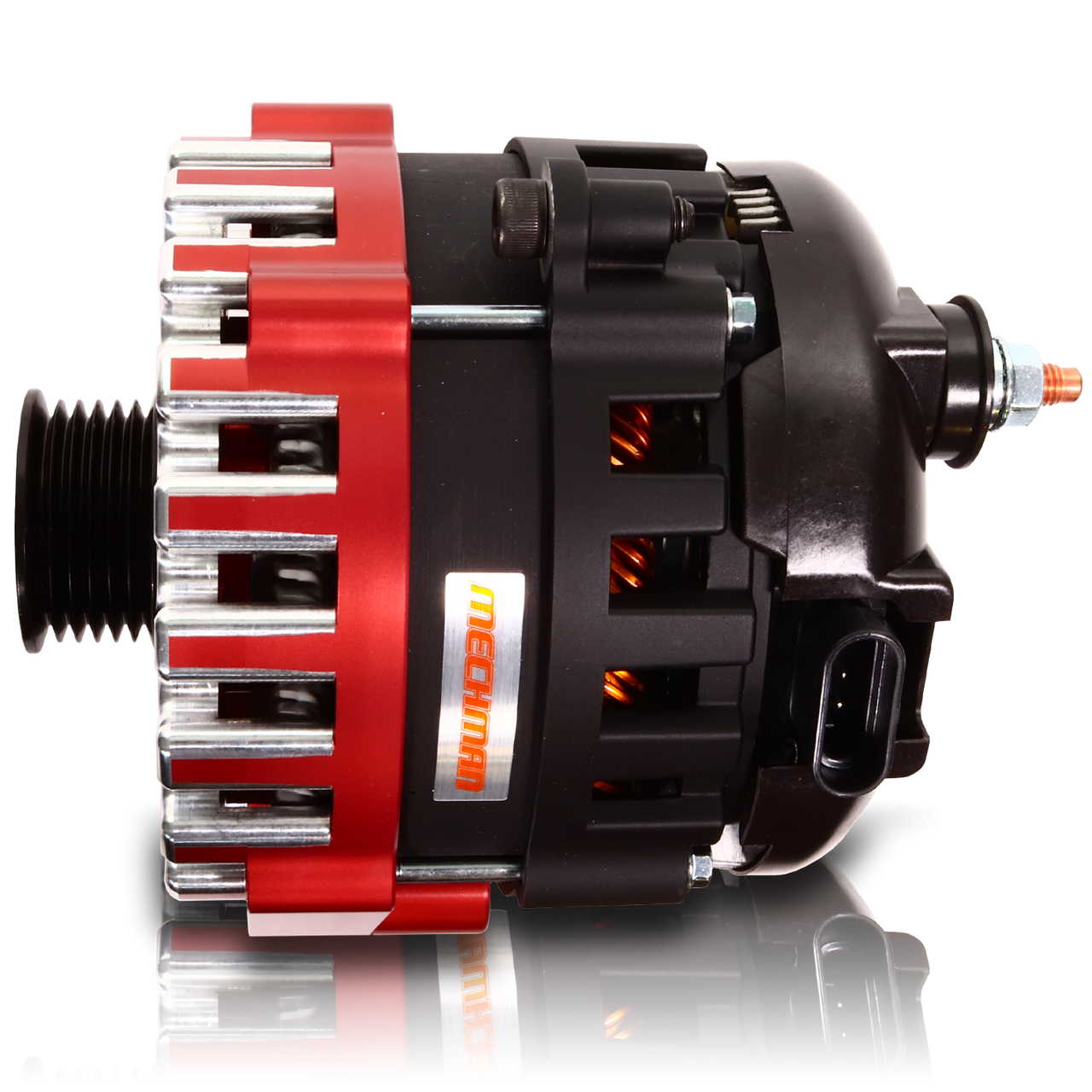 Chevy 6 Phase 87-95 370 amp Elite series alternator Red