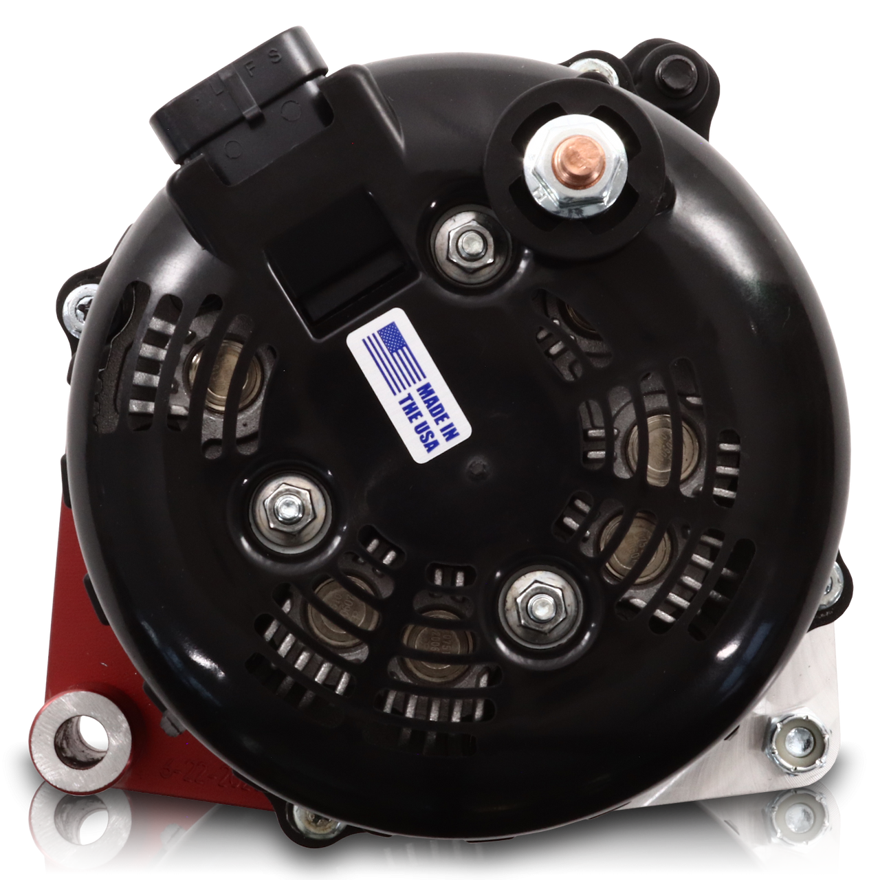 Chevy 6 Phase 87-95 370 amp Elite series alternator Red