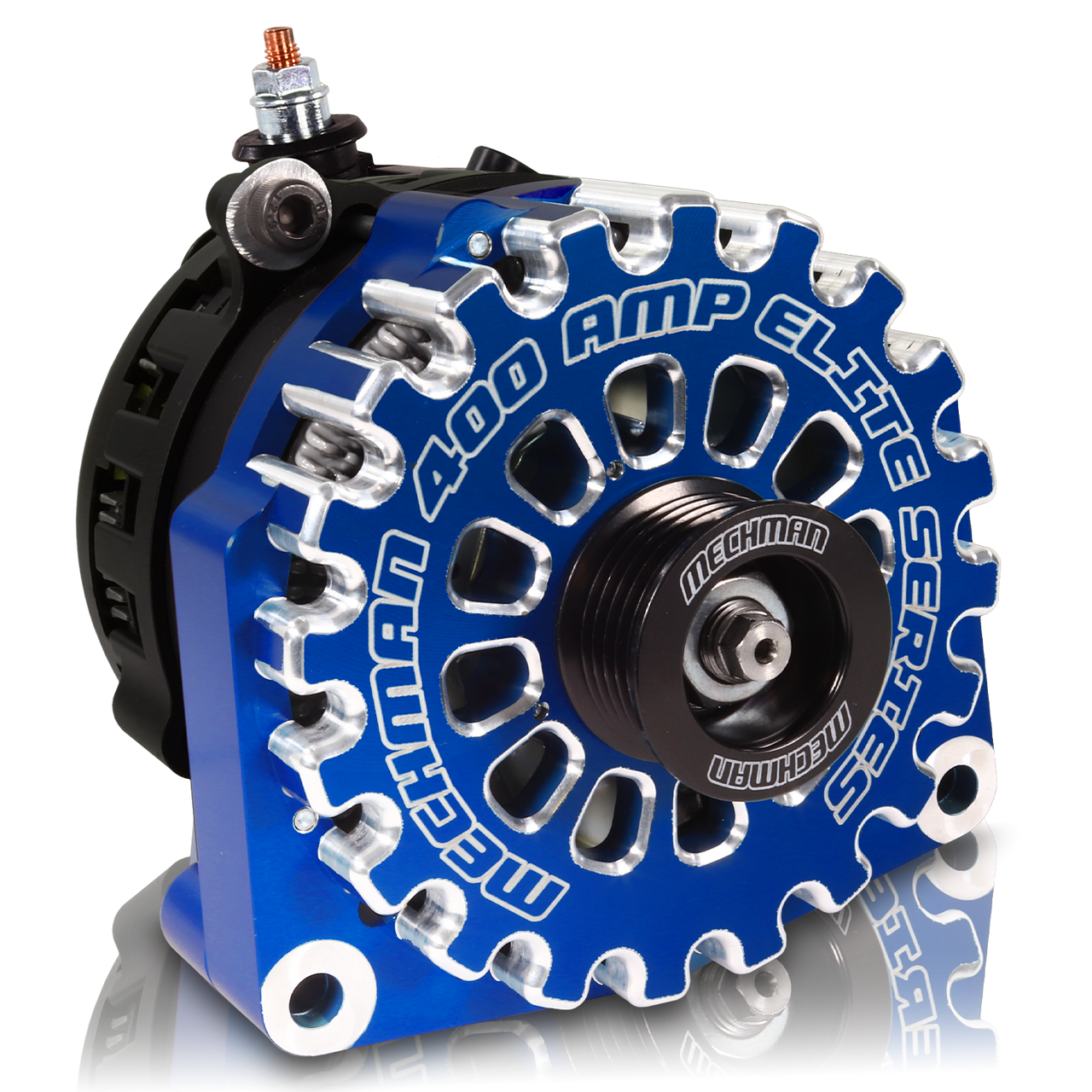 GM Truck 6.6L Diesel 400a Billet Alternator Dark Blue