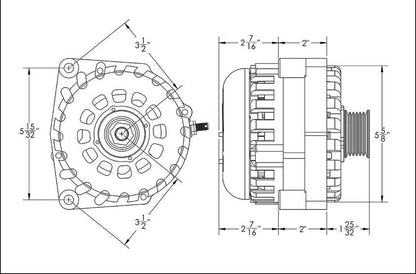 GM Truck 6.6L Diesel 400a Billet Alternator Green