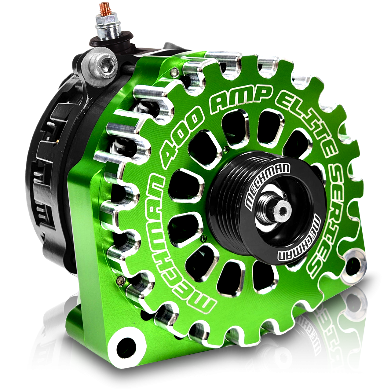 GM Truck 6.6L Diesel 400a Billet Alternator Green
