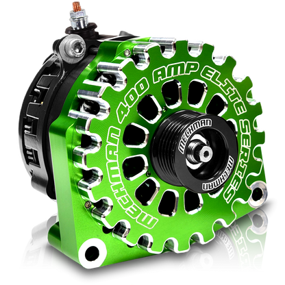GM Truck 6.6L Diesel 400a Billet Alternator Green