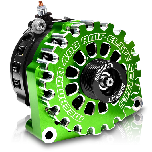 GM Truck 6.6L Diesel 400a Billet Alternator Green