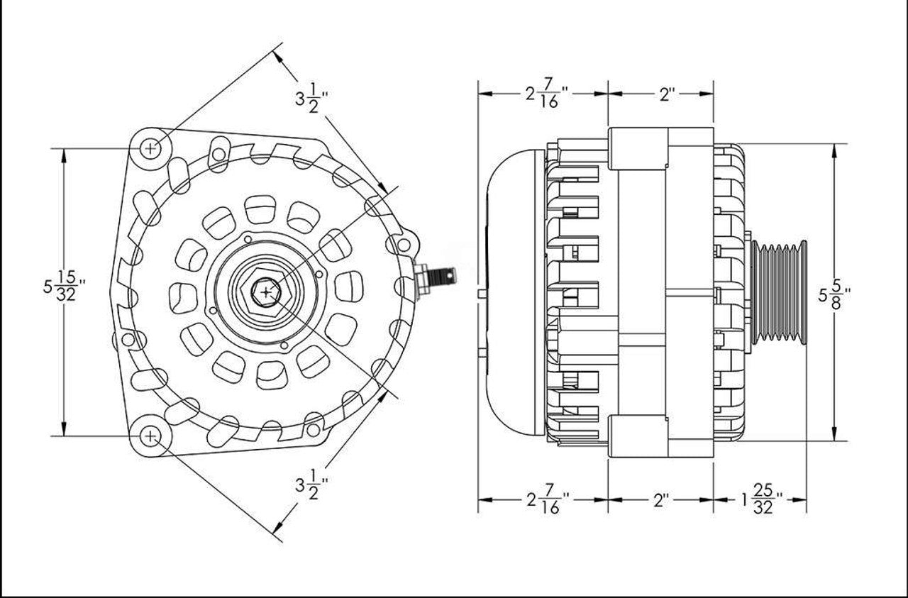 GM Truck 6.6L Diesel 400a Billet Alternator Orange