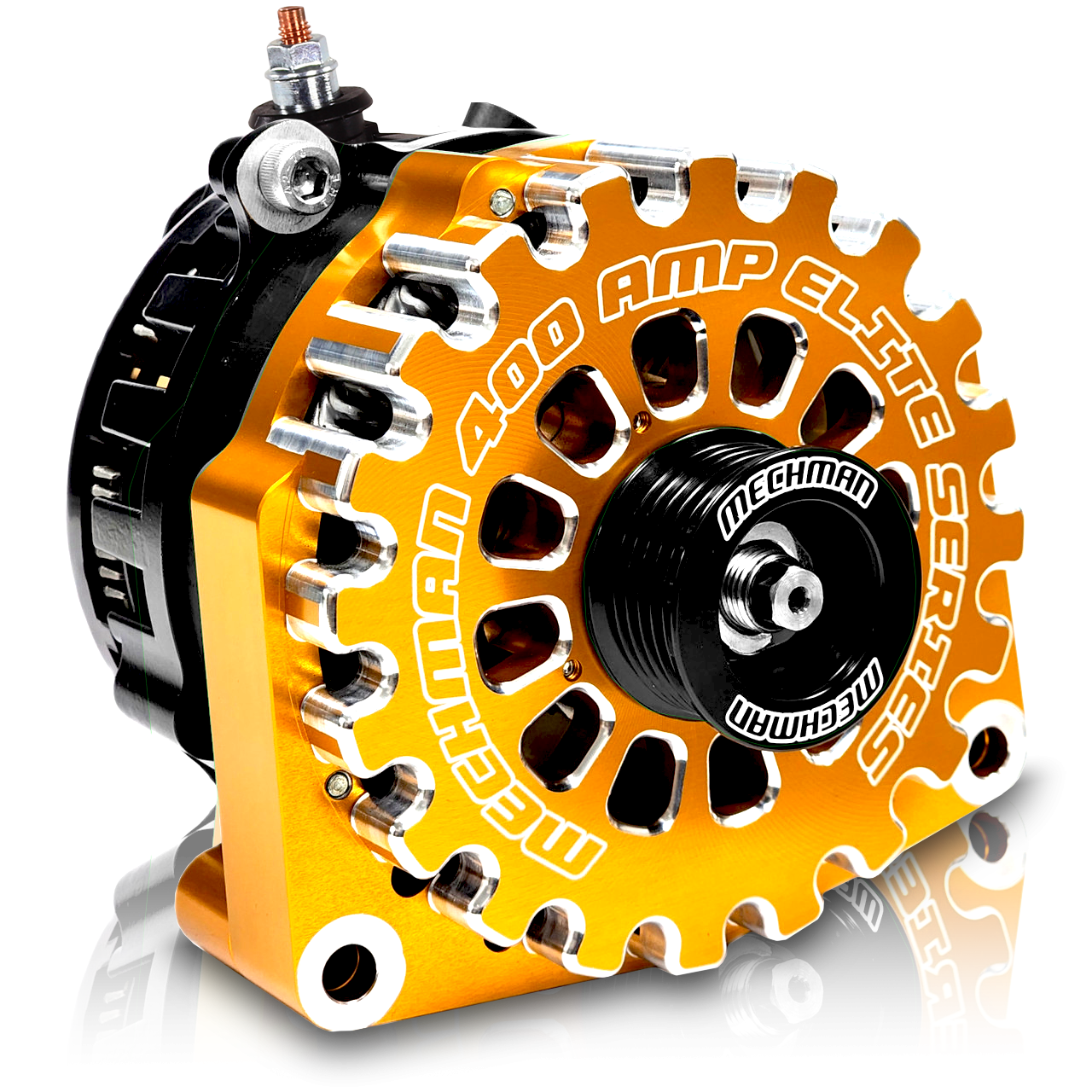 GM Truck 6.6L Diesel 400a Billet Alternator Orange