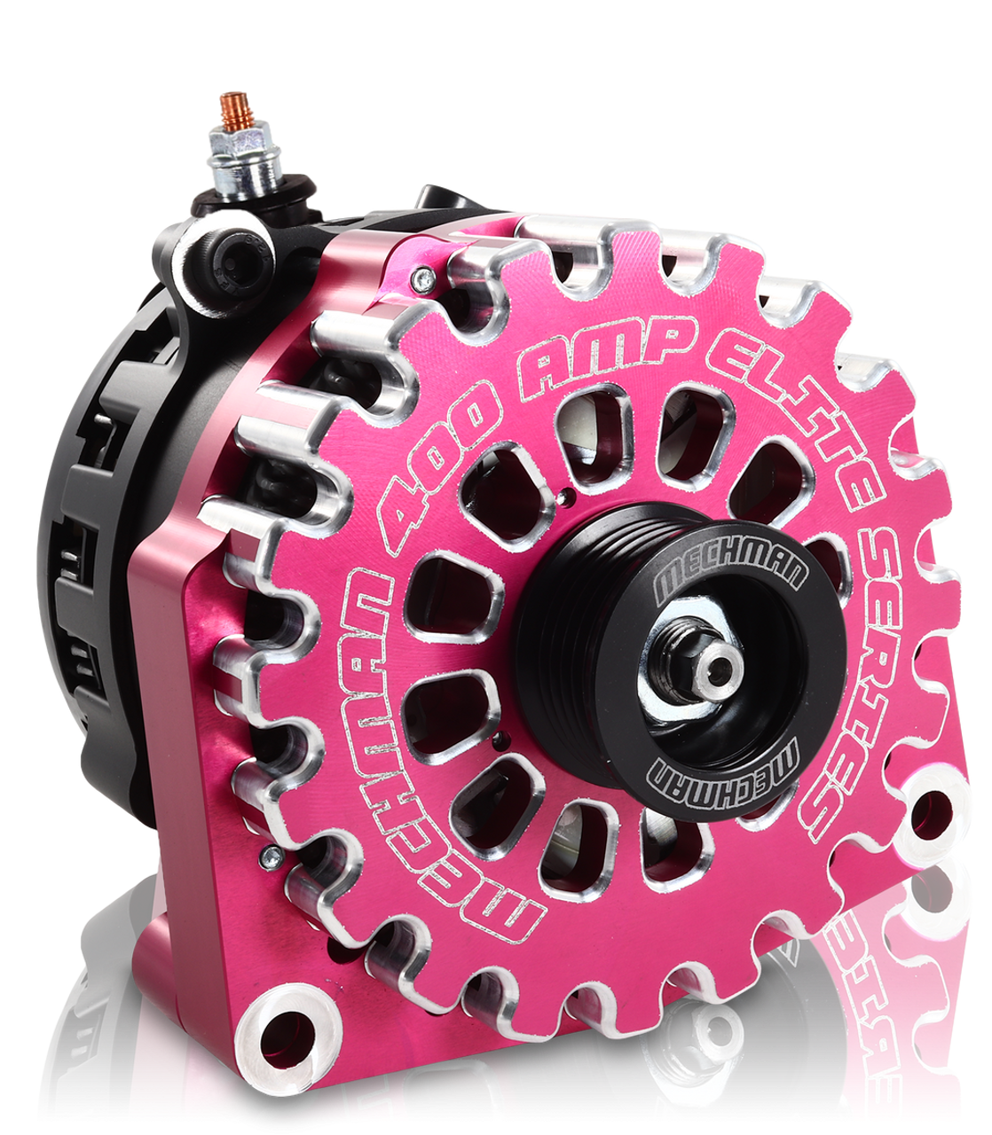 GM Truck 6.6L Diesel 400a Billet Alternator Pink