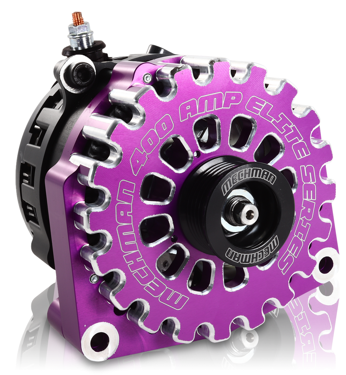 GM Truck 6.6L Diesel 400a Billet Alternator Purple