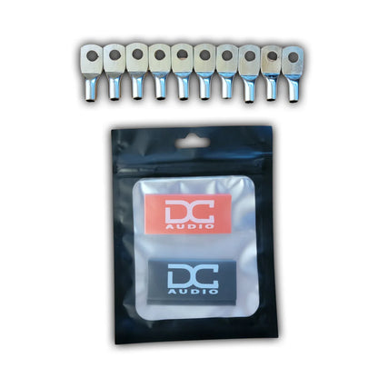 DC Audio 8AWG-6mm Holes Tinned Copper Ring Terminals w/ Heat Shrink Tubing - 10 Pack