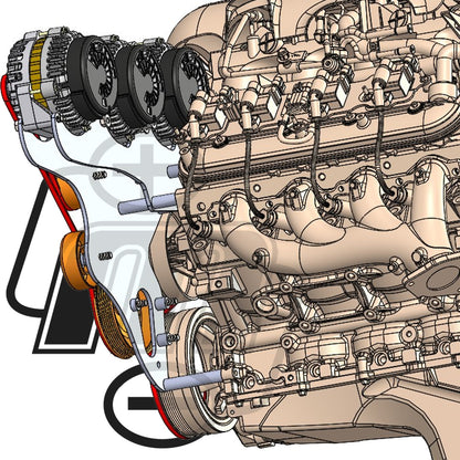 Mechman Triple Bracket late 99-13 GM Trucks w/4.8L, 5.3L, 6.0L & 6.2