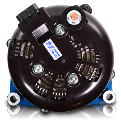 Cadillac Escalade 1999-2004 Large Case Billet Alternator E Series 400 Amp Dark Blue