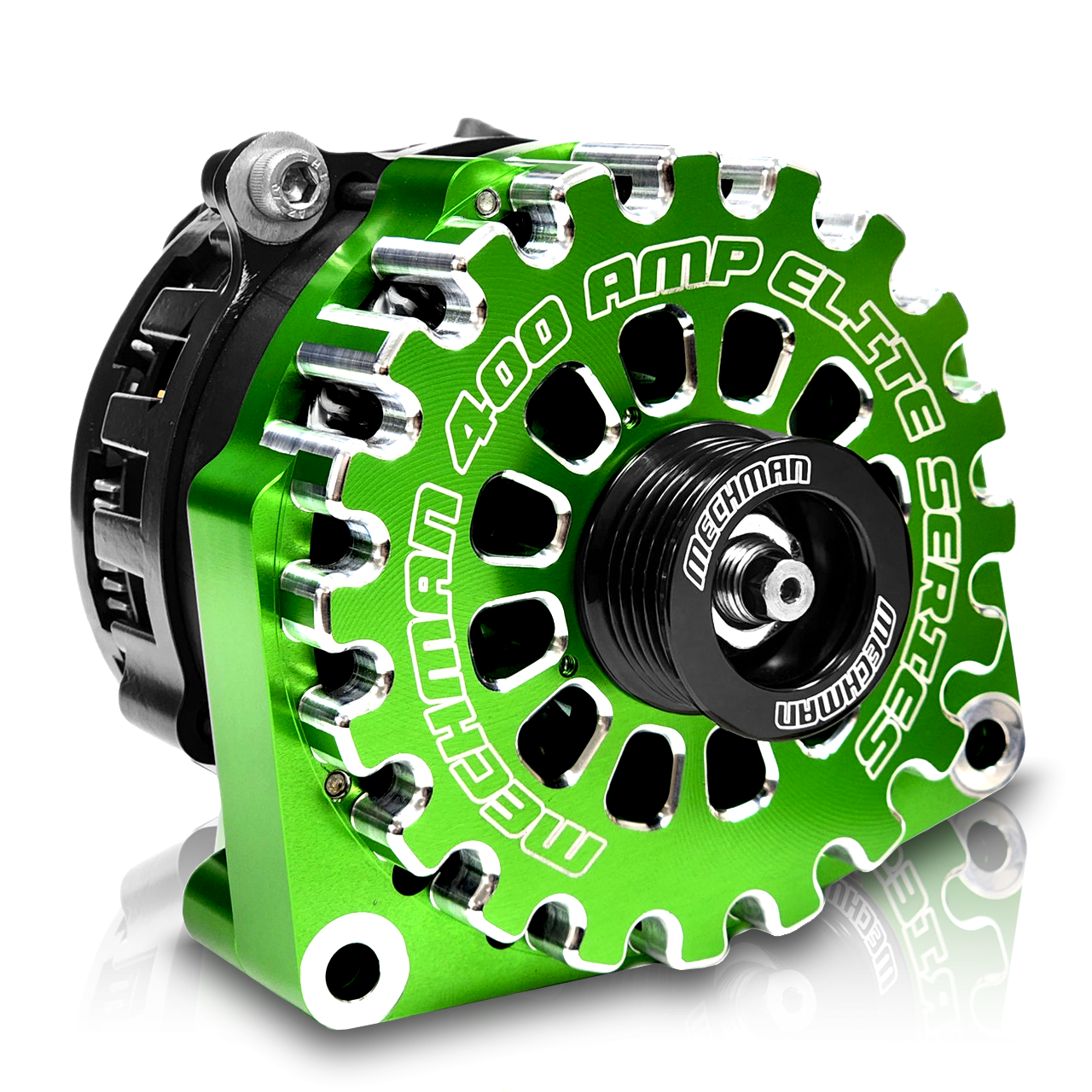 Cadillac Escalade 1999-2004 Large Case Billet Alternator E Series 400 Amp Green