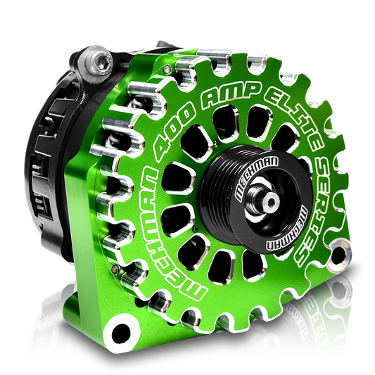 Cadillac Escalade 1999-2004 Large Case Billet Alternator E Series 400 Amp Green