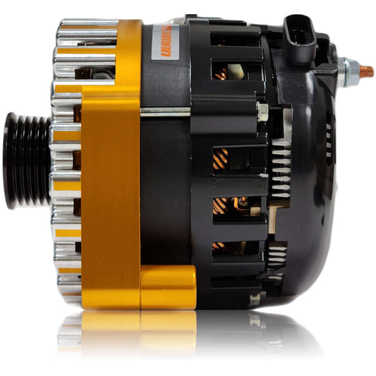 Cadillac Escalade 1999-2004 Large Case Billet Alternator E Series 400 Amp Orange