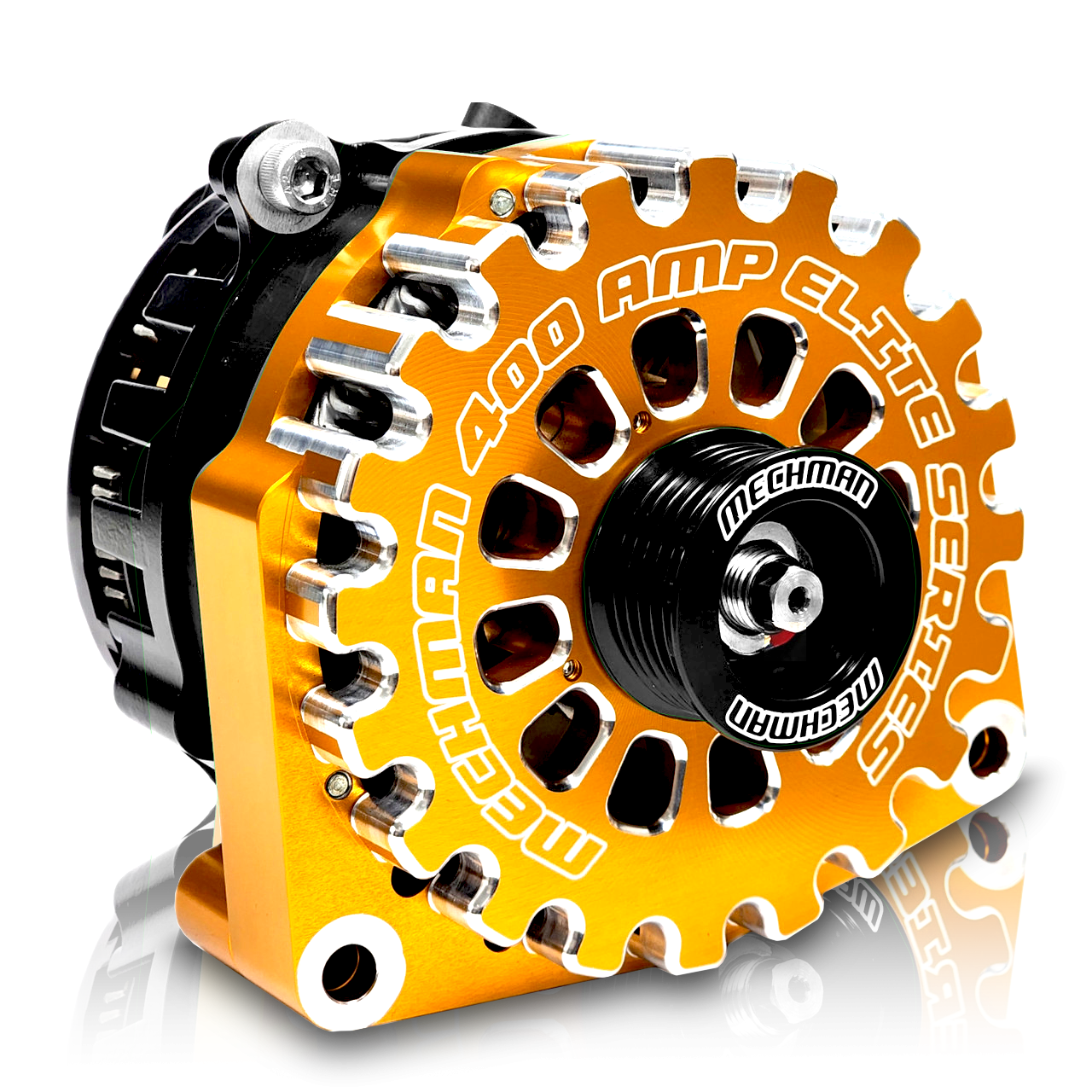 Cadillac Escalade 1999-2004 Large Case Billet Alternator E Series 400 Amp Orange