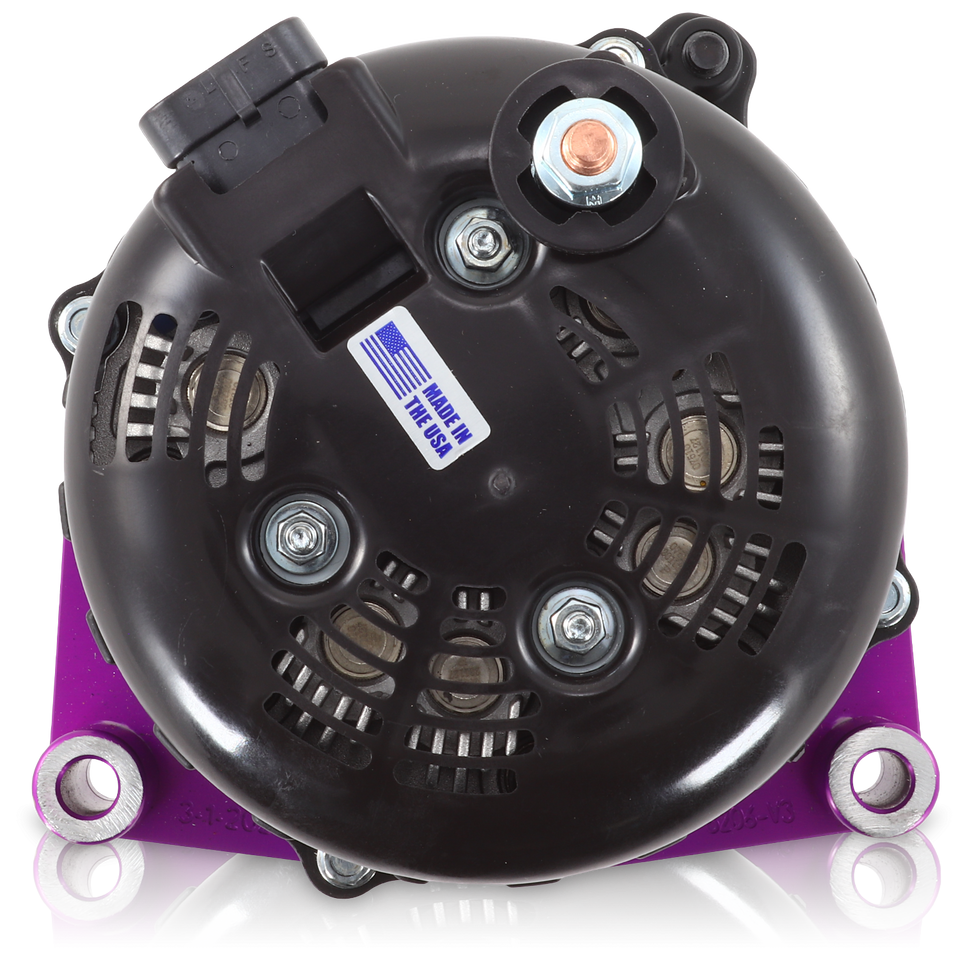 Cadillac Escalade 1999-2004 Large Case Billet Alternator E Series 400 Amp Purple