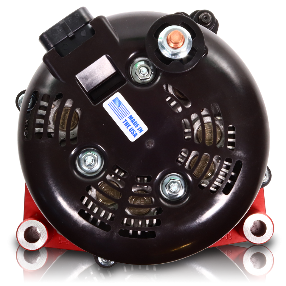 Cadillac Escalade 1999-2004 Large Case Billet Alternator E Series 400 Amp Red