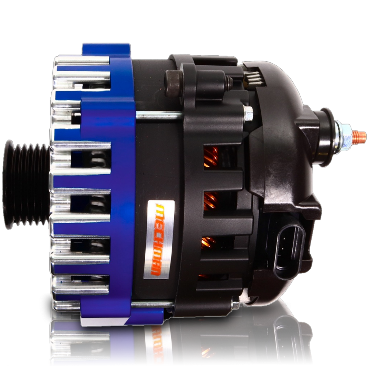 Cadillac Escalade 2005-2013 Large Case Billet Alternator E Series 400 Amp Dark Blue